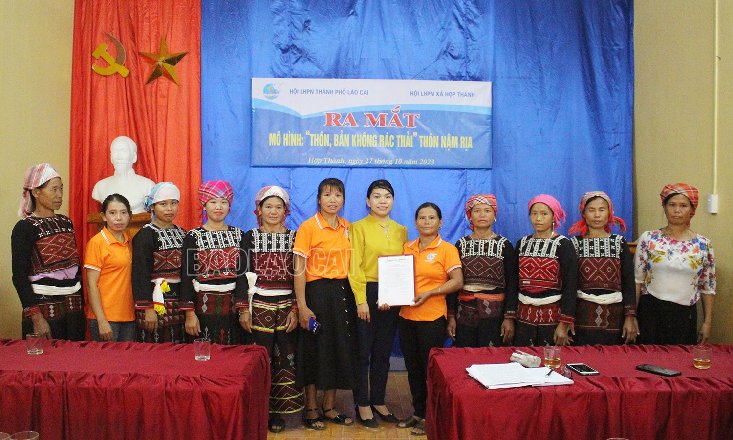 Hội Liên hiệp Phụ nữ thành phố Lào Cai ra mắt mô hình "Thôn, bản không có rác thải" tại xã Hợp Thành